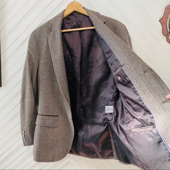 Tasso Elba Herringbone Padded Elbow Sports Coat - Picture 8 of 11